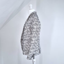 Load image into Gallery viewer, The Kooples Blazer Jacket Paisley Lace Print Black White Tailored Lined UK 8
