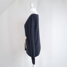 Load image into Gallery viewer, Hush Jumper Star Pattern Dark Grey Bamboo Cotton Wool V Neck Sweater Knit XS
