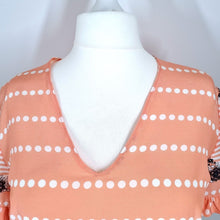 Load image into Gallery viewer, Marni Blouse 100% Silk Floral Mix Prints Peach V Neck Boxy Short Sleeves Top 16
