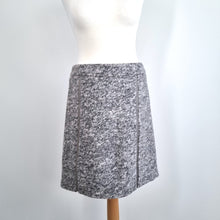 Load image into Gallery viewer, Mint Velvet Skirt Wool Blend Grey Tweed A Line Above Knee Work Zip Detail 12
