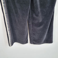 Load image into Gallery viewer, Circolo 1901 Trousers Velour Black Joggers Wide Leg Cropped Palazzo Stretch 12
