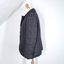 Load image into Gallery viewer, Ambiente Quilted Jacket Blazer Black Nylon Button Down Zipped Pockets Coat 14
