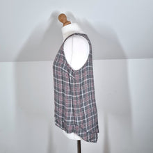 Load image into Gallery viewer, Hush Cami Top Tartan Tank Vest Check Plaid Sleeveless Grey Layered V Neck 10
