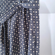 Load image into Gallery viewer, M&amp;S Trousers Pyjama High Waisted Belted Pockets Navy Print Work Tapered 14 Short
