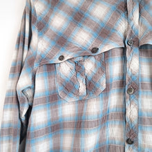 Load image into Gallery viewer, All Saints Men&#39;s Shirt Checked Plaid Y2K Military Army Blue Grey Casual Medium
