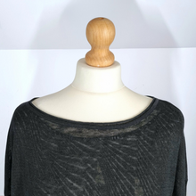 Load image into Gallery viewer, Mint Velvet Jumper Linen Layered Effect Tunic Blouse Black Grey Fine Knit Top 10
