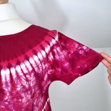 Load image into Gallery viewer, Vintage Tie-Dye Top Tunic Handmade Burgundy A Line Festival Boho Hippie 8 10
