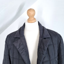 Load image into Gallery viewer, Ambiente Quilted Jacket Blazer Black Nylon Button Down Zipped Pockets Coat 14
