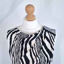 Load image into Gallery viewer, Anthropologie Ali Ro Dress Rushed Bodycon Zebra Black White Cocktail Occasion 8
