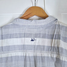 Load image into Gallery viewer, Mantaray Men&#39;s Shirt 100% Cotton Striped Short Sleeves Blue Cream Casual XL
