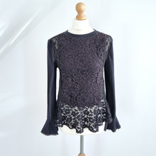 Load image into Gallery viewer, See by Chloé Blouse Lace Black Long Sleeves Peplum Top Victoriana Gothic Large
