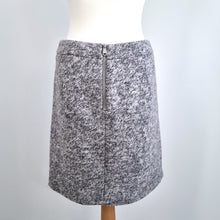 Load image into Gallery viewer, Mint Velvet Skirt Wool Blend Grey Tweed A Line Above Knee Work Zip Detail 12
