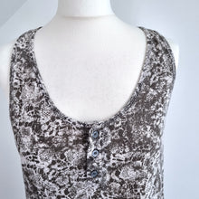 Load image into Gallery viewer, Religion Tank Dress Midi Maxi Jersey 100% Cotton Racerback Grey Patterned S 10
