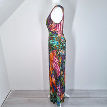 Load image into Gallery viewer, Vintage Miss Sixty Dress Maxi Y2K Multicoloured Jersey Party Occasion V Neck XS
