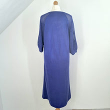 Load image into Gallery viewer, Vintage Ian Peters Dress Midi Knitted Blue A Line 70s Retro Kaftan Tunic 12
