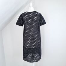 Load image into Gallery viewer, The White Company Dress Broderie Anglaise Black Tunic Sheer Beach Coverup 8
