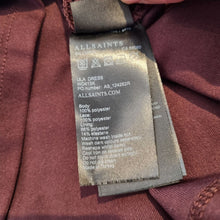 Load image into Gallery viewer, AllSaints Dress Party Mini Cocktail Crinkle Lace Brown Burgundy Ula Skate Medium
