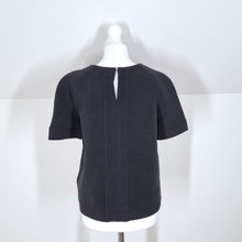 Load image into Gallery viewer, Victoria Beckham Top Scuba T-shirt Structured Black Blouse Boxy Jersey Jeans 8
