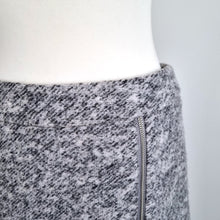 Load image into Gallery viewer, Mint Velvet Skirt Wool Blend Grey Tweed A Line Above Knee Work Zip Detail 12
