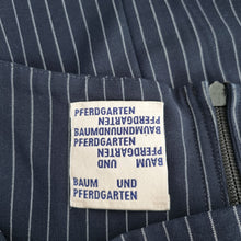 Load image into Gallery viewer, Baum Und Pferdgarten Pencil Skirt Navy Blue Pinstriped Stripes Work Lined 12
