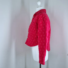 Load image into Gallery viewer, Zara Kantha Jacket Quilted Red Ditsy Print Boho Kids Shacket Overshirt Girls 10
