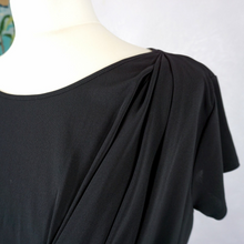 Load image into Gallery viewer, White Company Dress Black Grecian Draped Microfibre Work Party Tunic LBD Small
