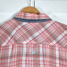 Load image into Gallery viewer, Mantaray Men&#39;s Shirt Checked Plaid Red Short Sleeves Textured Cotton Blend XL
