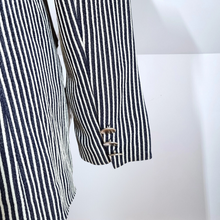 Load image into Gallery viewer, Vintage Joseph Blazer Striped Navy White Relaxed London Work Office Lined 12 14
