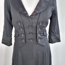 Load image into Gallery viewer, Karen Millen Dress Tuxedo Waistcoat Vintage Black Cocktail A Line Work Y2K 10
