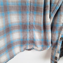 Load image into Gallery viewer, All Saints Men&#39;s Shirt Checked Plaid Y2K Military Army Blue Grey Casual Medium
