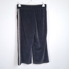 Load image into Gallery viewer, Circolo 1901 Trousers Velour Black Joggers Wide Leg Cropped Palazzo Stretch 12
