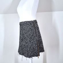 Load image into Gallery viewer, &amp; Other Stories Skirt Mini Side Zips Tweed Wool Alpaca Grey Lined Skater Raw 8
