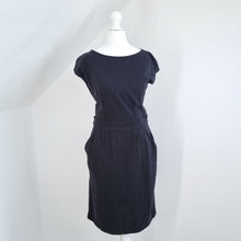 Load image into Gallery viewer, Boden Dress Jersey Shift Black Pockets 100% Cotton Pencil Casual Work Sheath 10
