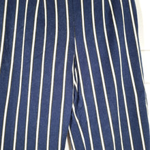 Load image into Gallery viewer, Reformation Trousers Paper Bag Belted Striped High Waist Pants Navy Blue UK 8
