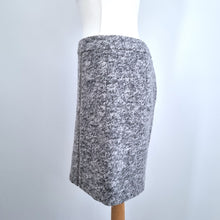 Load image into Gallery viewer, Mint Velvet Skirt Wool Blend Grey Tweed A Line Above Knee Work Zip Detail 12
