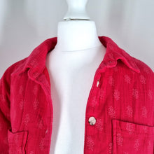 Load image into Gallery viewer, Zara Kantha Jacket Quilted Red Ditsy Print Boho Kids Shacket Overshirt Girls 10
