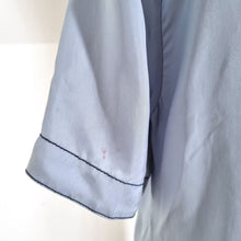 Load image into Gallery viewer, Zara Woman Dress Ruched Blue Front Slit Cocktail Short Sleeves Faux Silk Medium
