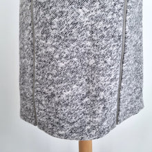 Load image into Gallery viewer, Mint Velvet Skirt Wool Blend Grey Tweed A Line Above Knee Work Zip Detail 12
