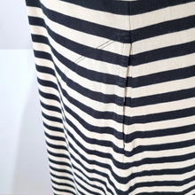 Load image into Gallery viewer, Gudrun Sjoden Dress Striped Pockets Skater A Line Smock Tunic Black Cotton XS
