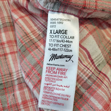 Load image into Gallery viewer, Mantaray Men&#39;s Shirt Checked Plaid Red Short Sleeves Textured Cotton Blend XL
