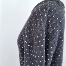 Load image into Gallery viewer, &amp; Other Stories Jumper Chunky Knit Wool Cotton Black Swiss Dot Hearts Small
