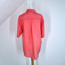 Load image into Gallery viewer, Vintage Clockhouse Silk Blouse Shirt Salmon Pink 80s C&amp;A Short Sleeves One Size
