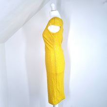 Load image into Gallery viewer, Myleene Klass Sequin Dress Yellow Pencil Party Cocktail Occasion Wedding Guest 8
