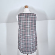 Load image into Gallery viewer, Hush Cami Top Tartan Tank Vest Check Plaid Sleeveless Grey Layered V Neck 10
