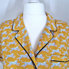 Load image into Gallery viewer, Boden Shirt Pyjama Style Mustard Yellow Leopards Print Top Blouse Cotton Plus 18
