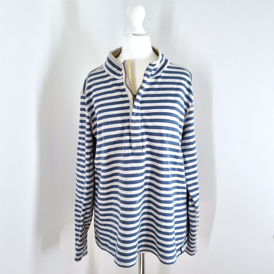 Seasalt Cornwall Top Striped Sweatshirt Long Sleeve Nautical T-shirt Blue 8 10