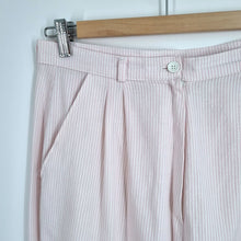 Load image into Gallery viewer, Vintage Mom Trousers House of Fraser Seersucker Striped Pink Tapered 10 12 14
