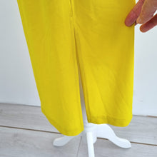 Load image into Gallery viewer, Zara Slip Dress Midi Yellow Colourblock Strappy Party Evening Deep V Neck Small
