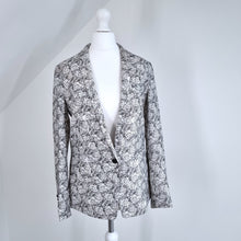 Load image into Gallery viewer, The Kooples Blazer Jacket Paisley Lace Print Black White Tailored Lined UK 8
