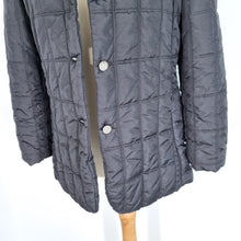 Load image into Gallery viewer, Ambiente Quilted Jacket Blazer Black Nylon Button Down Zipped Pockets Coat 14
